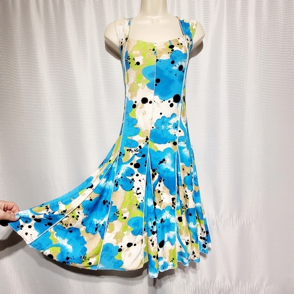 Swing Dress with Stretch Women's Midi Dress with 16 panel swing skirt (M/L) - Picture 1 of 7